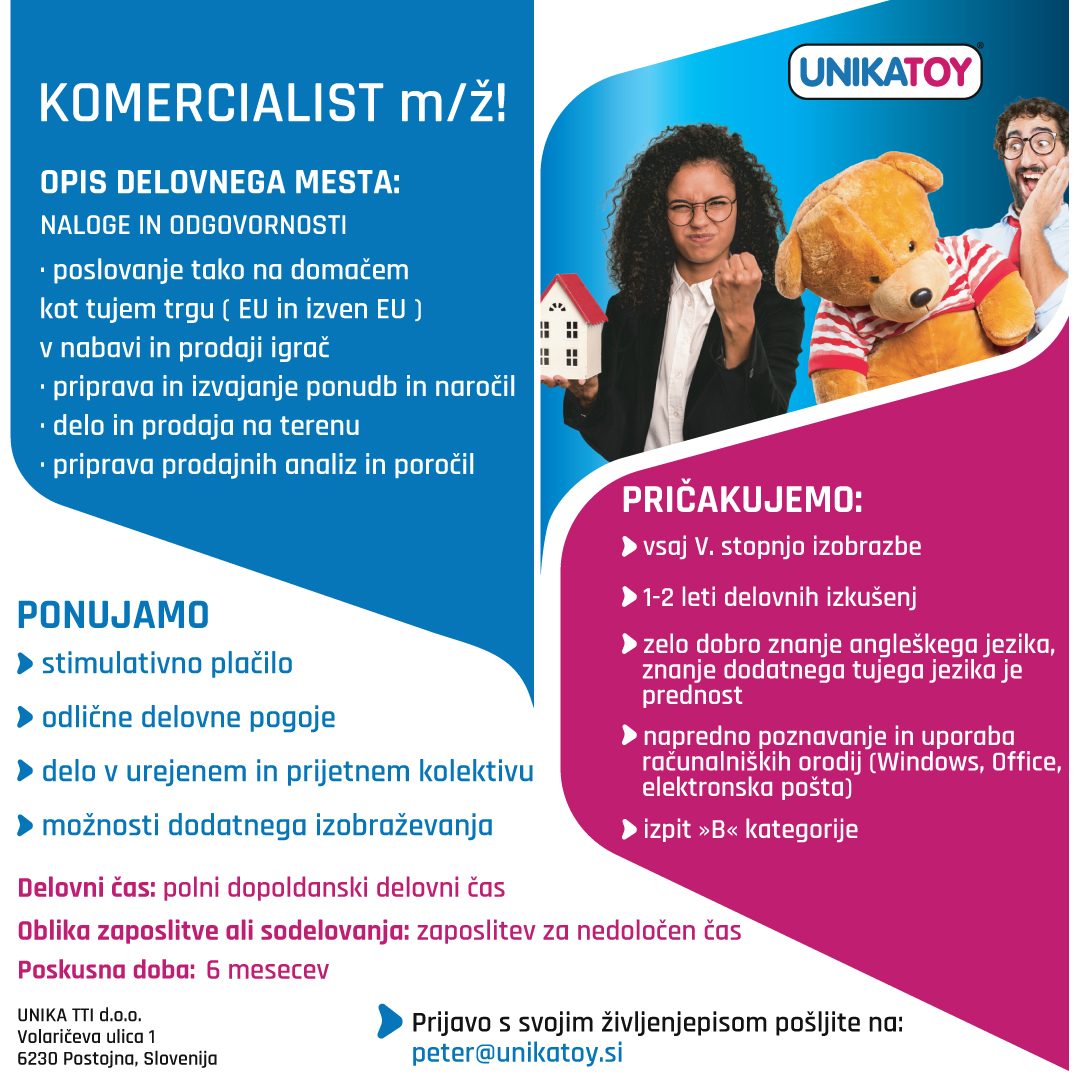 Oglas Unika Zaposlitev